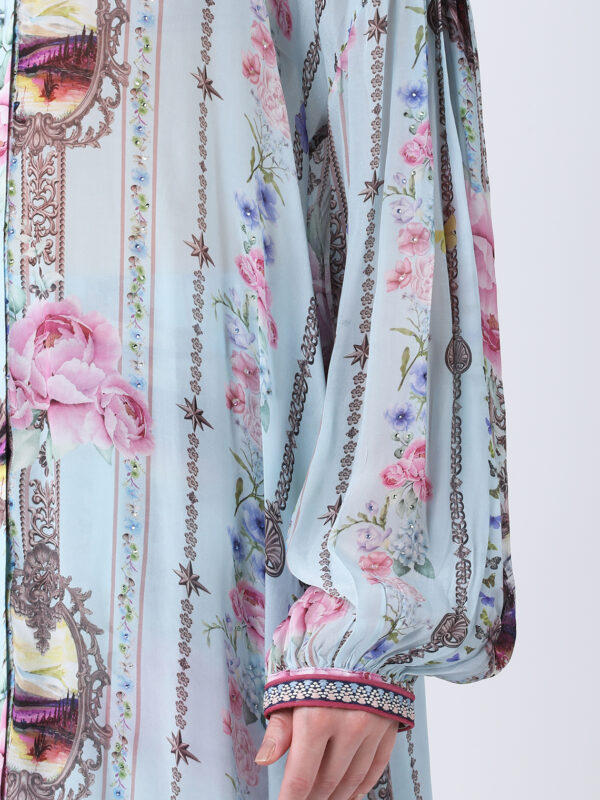 BABY BLUE REGIUM PRINTED VISCOSE CREPE CORD SET