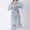 BABY BLUE REGIUM PRINTED VISCOSE CREPE KAFTAN