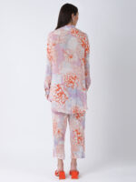 ORANGE FLEUR VISCOSE CREPE PRINTED TUNIC SET