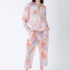 ORANGE FLEUR VISCOSE CREPE PRINTED CORD SET