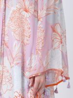 ORANGE FLEUR VISCOSE CREPE PRINTED KAFTAN