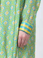 YELLOW/GREEN TUREG PRINTED VISCOSE CREPE TUNIC SET