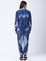 INDIGO MEHARAB PRINTED VISCOSE CREPE CORD SET