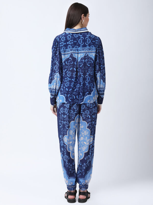 INDIGO MEHARAB PRINTED VISCOSE CREPE CORD SET