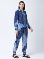INDIGO MEHARAB PRINTED VISCOSE CREPE CORD SET