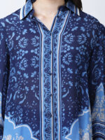INDIGO MEHARAB PRINTED VISCOSE CREPE CORD SET