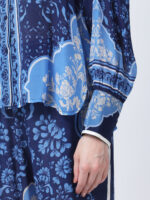 INDIGO MEHARAB PRINTED VISCOSE CREPE CORD SET