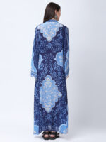 INDIGO MEHARAB PRINTED VISCOSE CREPE KAFTAN