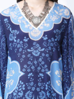 INDIGO MEHARAB PRINTED VISCOSE CREPE KAFTAN