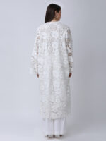 PEARL WHITE COTTON SCHIFFLEY EMBROIDERED TUNIC SET