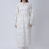 PEARL WHITE COTTON SCHIFFLEY EMBROIDERED TUNIC SET