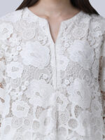 PEARL WHITE COTTON SCHIFFLEY EMBROIDERED TUNIC SET